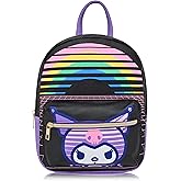 Fast Forward Sanrio Hello Kitty and Friends Kuromi Backpack | 10" Mini PU Leather Backpack Purse for Women, Men, Unisex | Cute Shoulder Bag and Accessories