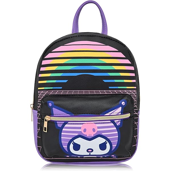 Sanrio Black Mini Backpack with Colorful Character Print NwT s-l400.jpg main image 4