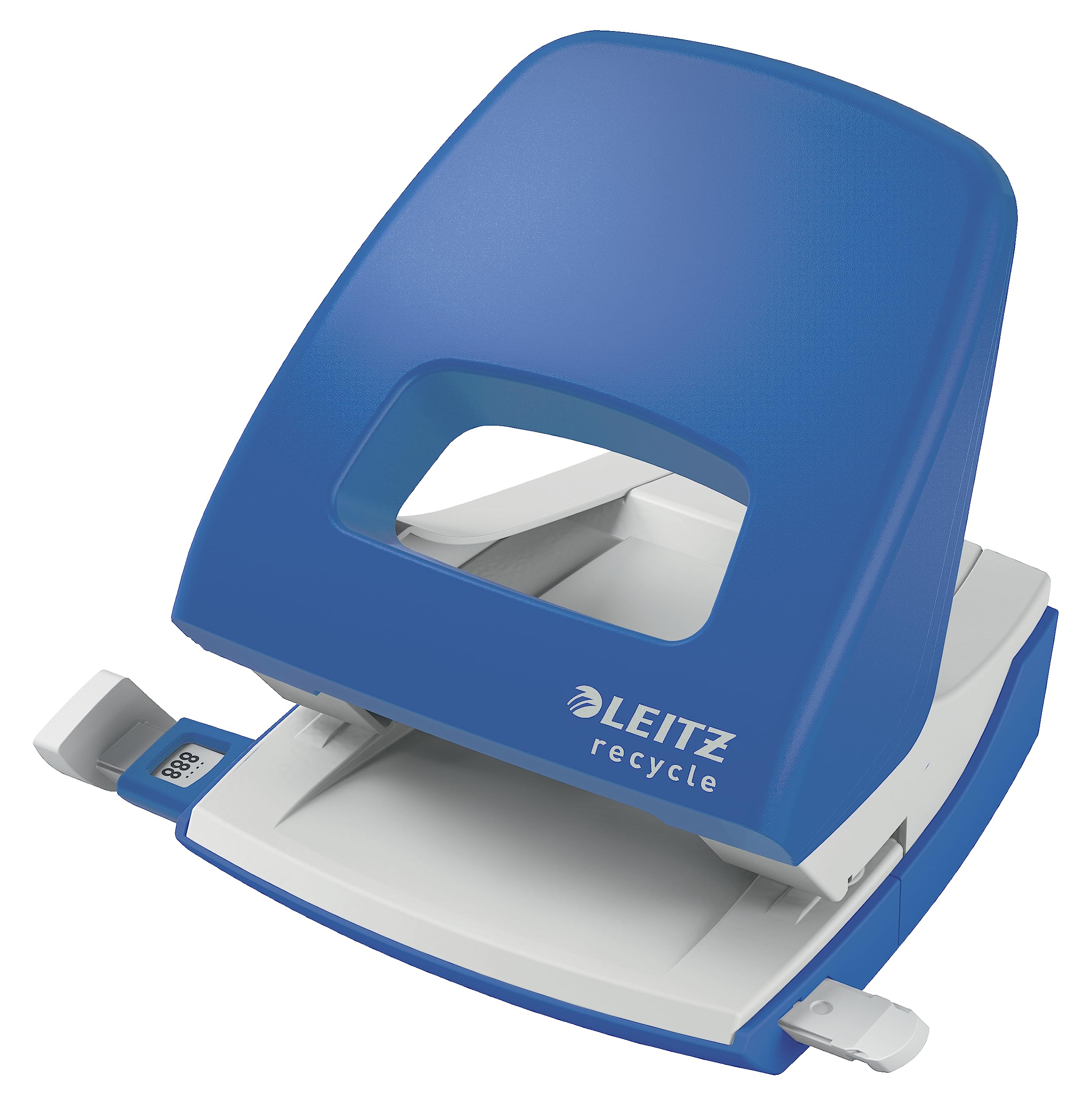 Leitz Hole Punch, 30 Sheets, Guide Bar with Format Markings, 100% Recyclable, Eco Friendly, NeXXt Recycle Range, Blue, 50030035