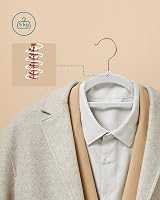 SONGMICS Velvet Hangers Set of 30 Non-Slip with Tie Bar 360° Hook White Rose view 4