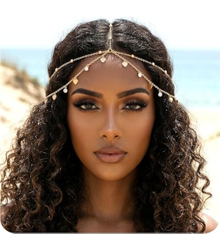 Amazon.com : Missgrace Women Bridal Rhinestone Gold Forehead Head