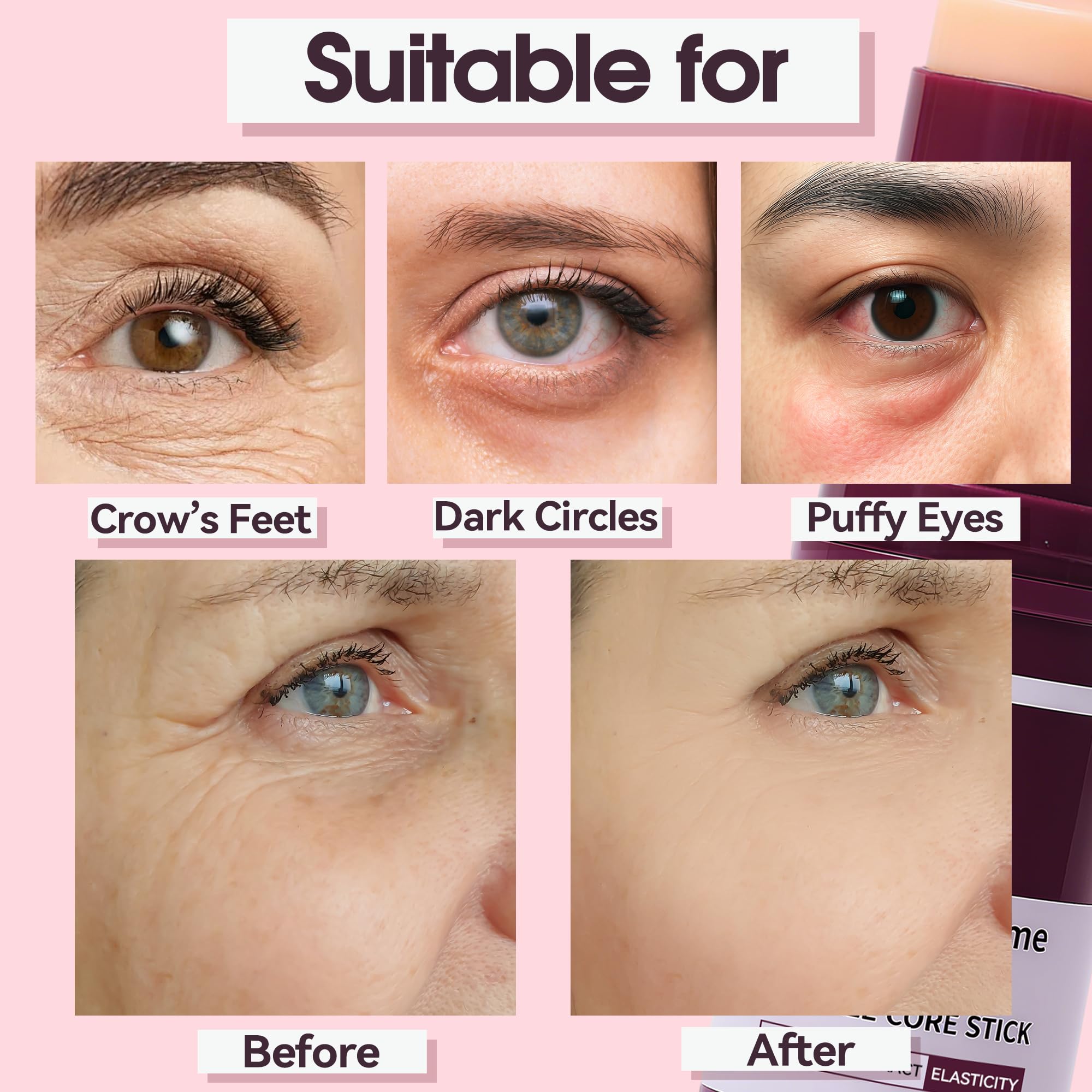 Calcium Multi Balm Stick for Face, Eyes, Lips & Neck – Korean Collagen Moisturizing Balm with Vitamin D & Shea Butter – Firming, Hydrating & Skin Barrier Care Stick for All Skin Types