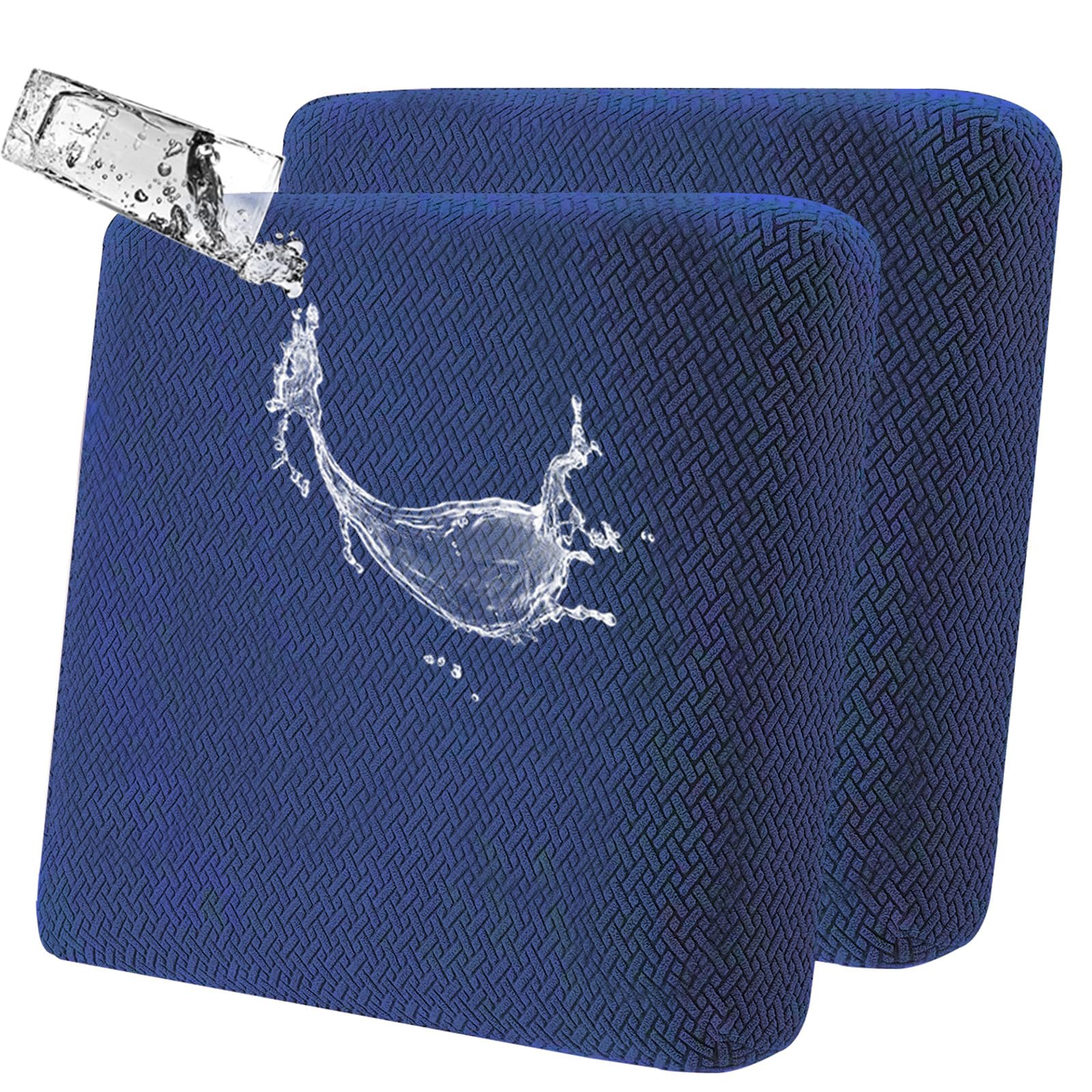 SHANNA Seat Cushion Sofa Cover: 2 Seater Waterproof Couch Cushion Slipcovers Outdoor Seat Cushion Slipcover Accent Furniture Protector for Sectional Armchair Loveseat (Navy Blue)