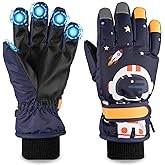 OMECHY Kids Ski Snow Gloves Waterproof Winter Cold Weather Windproof Warm Snowboard Sport Mittens for Boys Girls