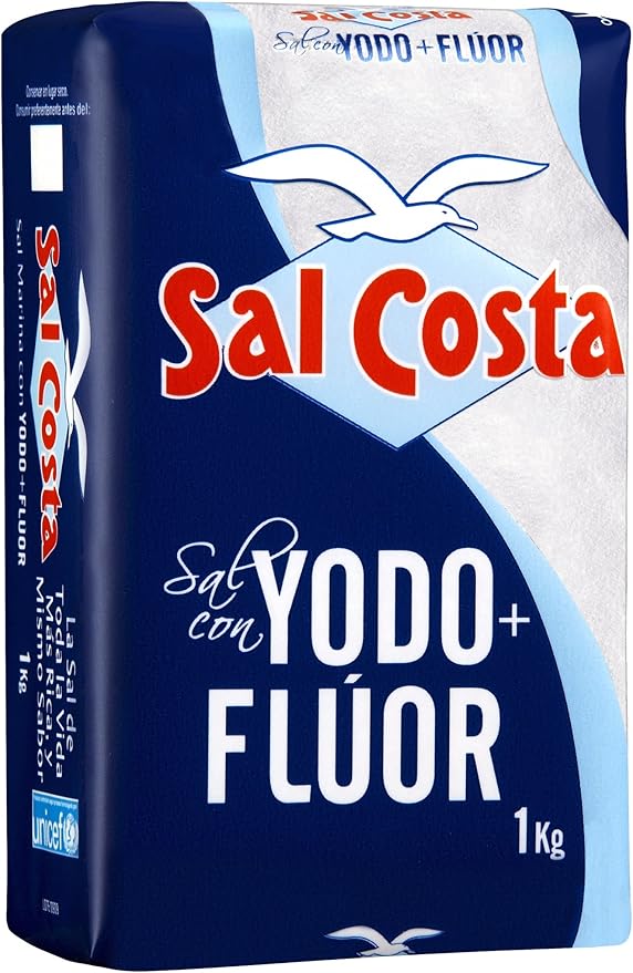 Sal Costa - Sal marina con yodo y flúor - 1 Kg: Amazon.es ...