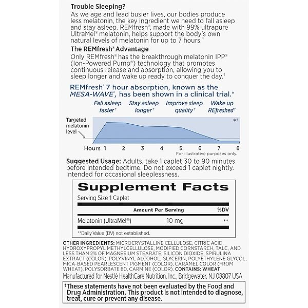 REMFRESH MAX STRENGTH 10MG MELATONIN, 24 CAPLETS (PACKAGING MAY VARY)