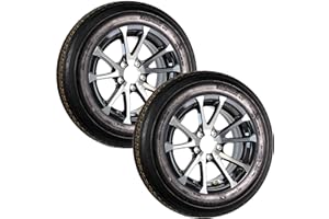 eCustomrim 2-Pack Trailer Tire On Aluminum Rim 4.80-12 480-12 Load Range C 5 Lug Black T07 Wheel - 2 Year Warranty w/Free Roadside