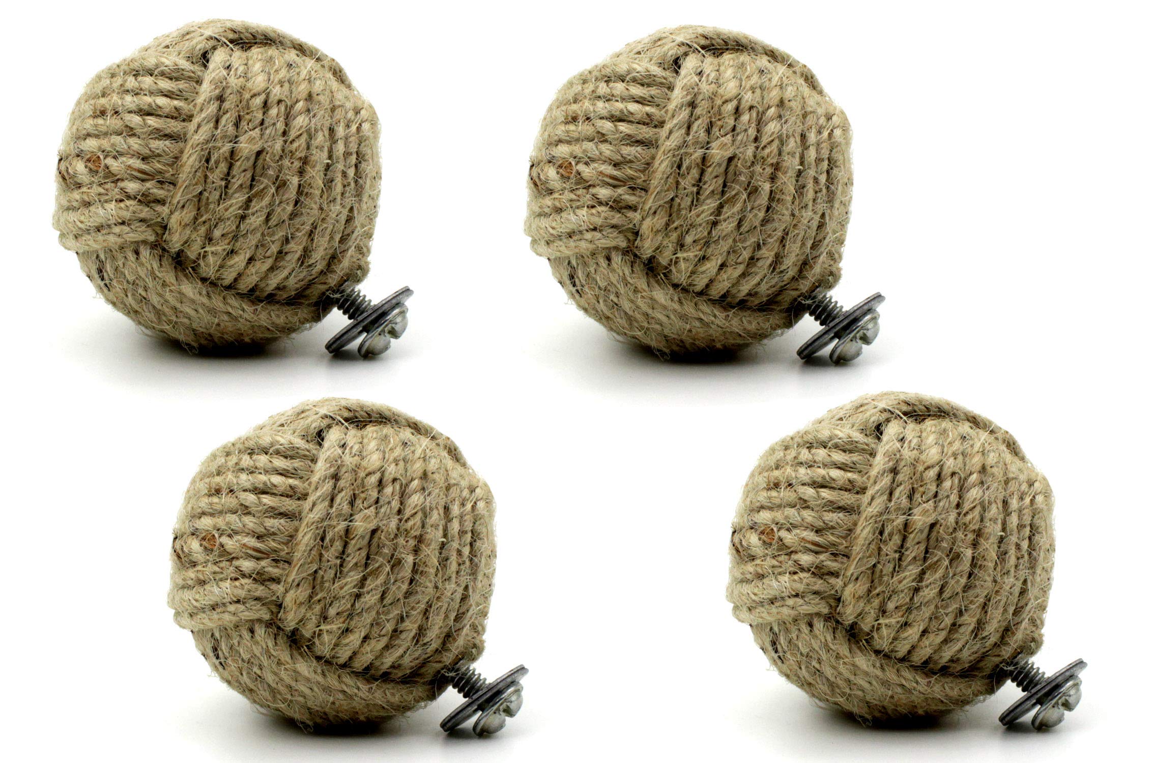 5MOONSUN5's Handmade Jute Rope Door Knobs/Rope Knot Drawer Pulls and Knobs/Pull and Push Handle Knobs for Cabinets, Wardrobes & Cupboards/Nautical Hardware Decor, 36 mm (Pack of 4)