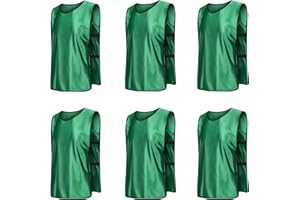 RE-HUO 6 Pack Scrimmage Vests/Sport Basketball Pinnies/Soccer Bibs for Kid and Adult