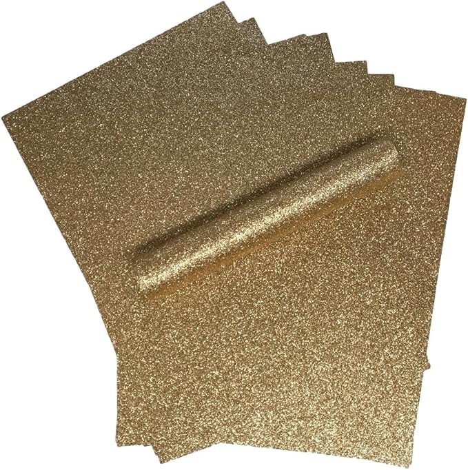 A4 Glitter Paper Rose Gold Sparkly Soft Touch Non Shed Thick 150gsm Paper Pack of 10 Sheets