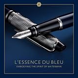 Waterman Expert Fountain Pen Blue Lacquer Chiselled Cap Stainless Nib Gift Box view 2