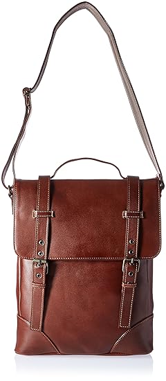 Piel Leather Deluxe Vertical Briefcase Brn