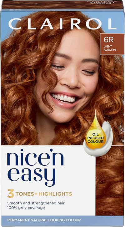 Clairol Nice'n Easy Crème 6R Light Auburn Oil Infused Permanent Hair Dye