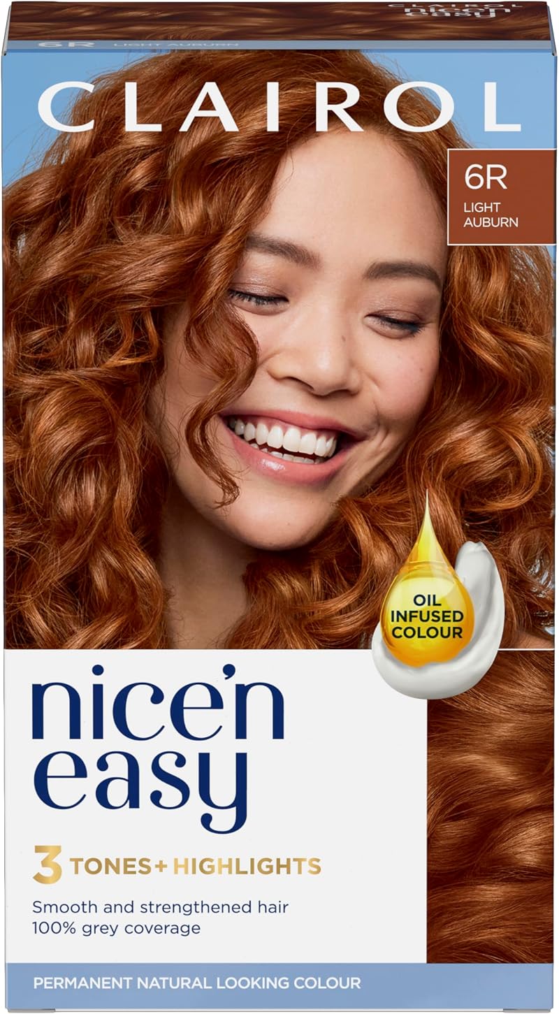 Clairol Nice'n Easy Crème 6R Light Auburn Oil Infused Permanent Hair Dye