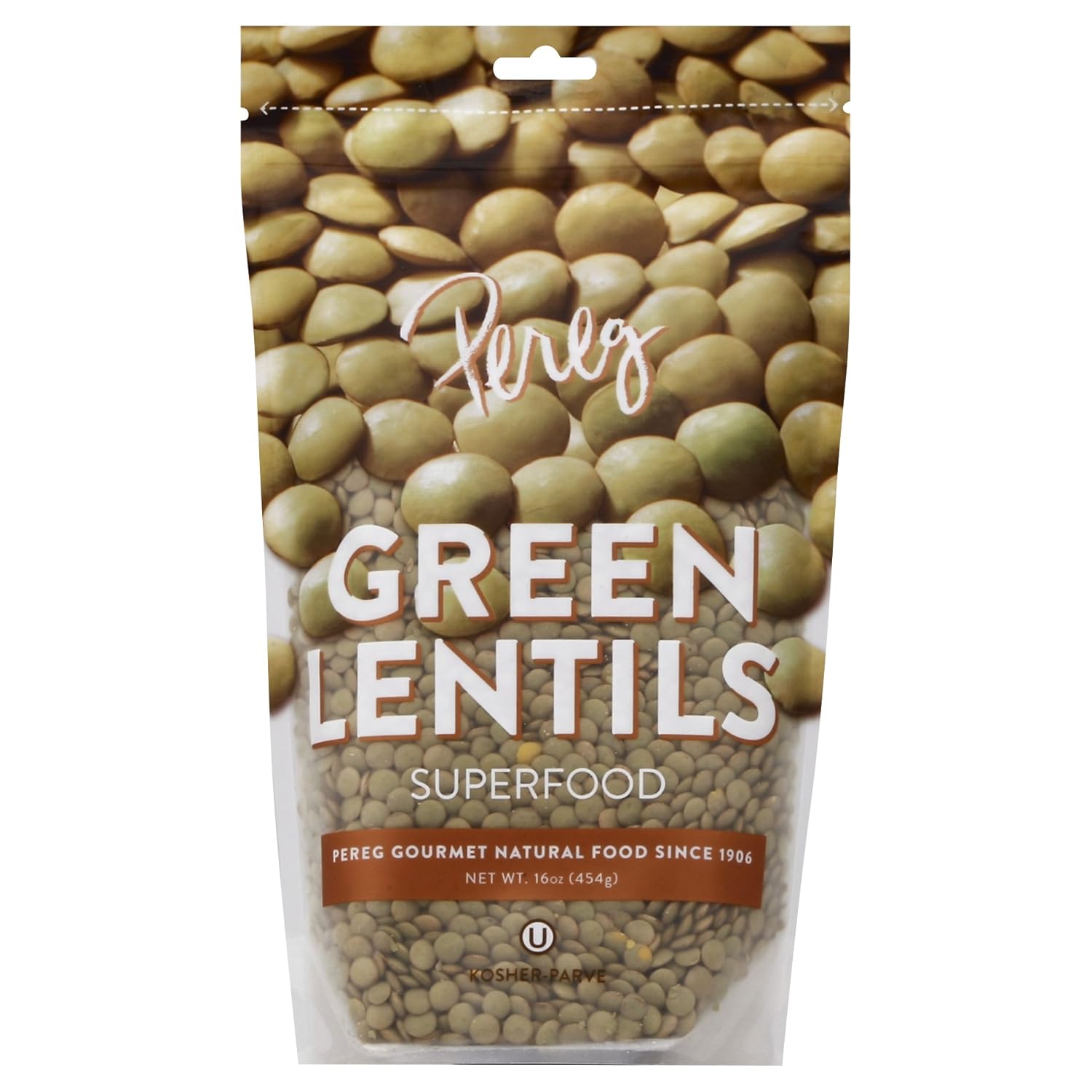 Pereg Green Lentils (16 Oz) - Whole Dry Beans - Lentils Indian Daal - Non-GMO & Additive Free - Ideal for Stews, Indian Curries, Tacos & Soups - Vegan Diet-Friendly - High In Protein & Fiber