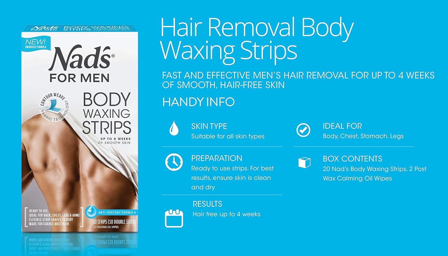 Amazon Com Nad S For Men Body Wax Strips Wax Hair Removal For