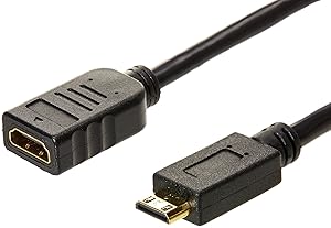 AmazonBasics Mini HDMI Male to HDMI Female Converter Adapter Cable - 6-Inch, 1-Pack