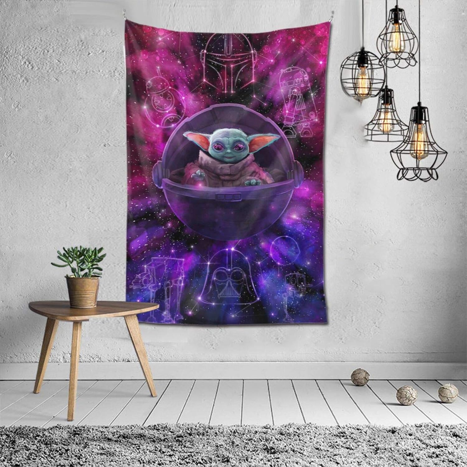 WQOIEGE S-t-a-r War Cute Baby Yodas Mand-alorian Blanket Tapestry Wall Hanging 60x40 Inches Soft Durable Skin-Friendly Modern Style Home Decor Wall Hanging for Living Room Bedroom Dorm Bedspread