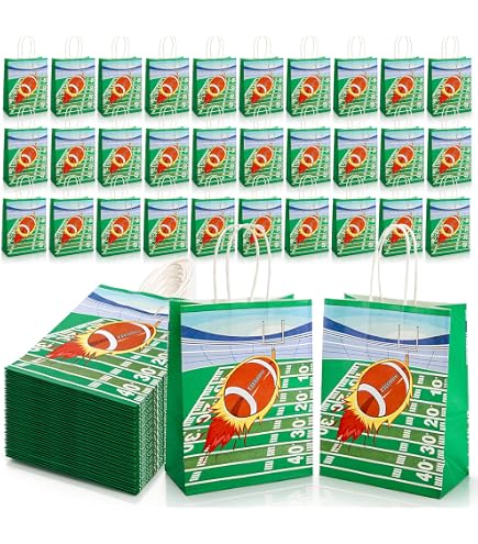 Dyrfolm 24 Pcs Football Party Favor Bags,Football Gift With Handles...