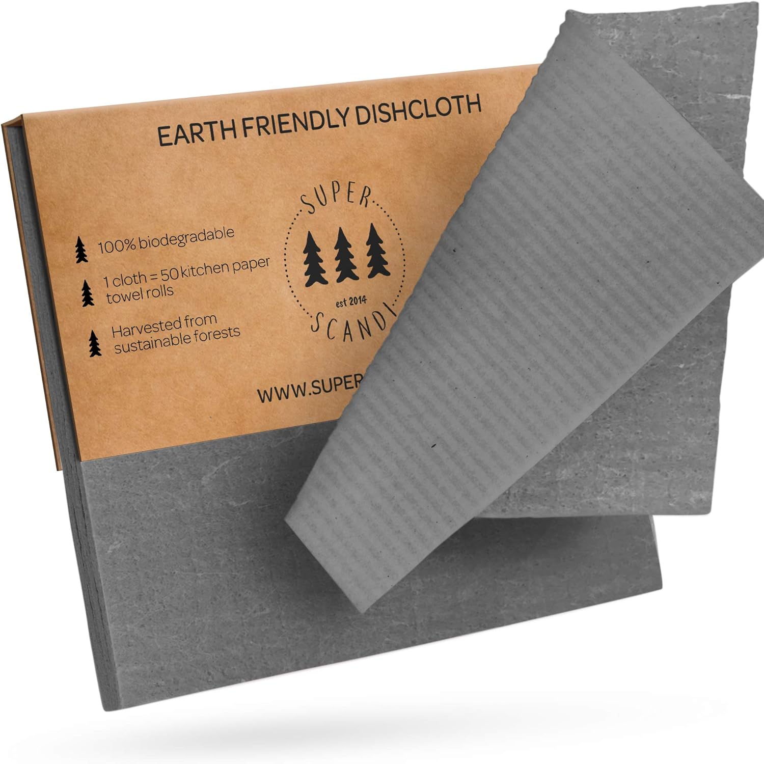 SUPERSCANDI Schweden-Geschirrtücher, (6 Stück Grau) Umweltfreundlich, Wiederverwendbar, Nachhal