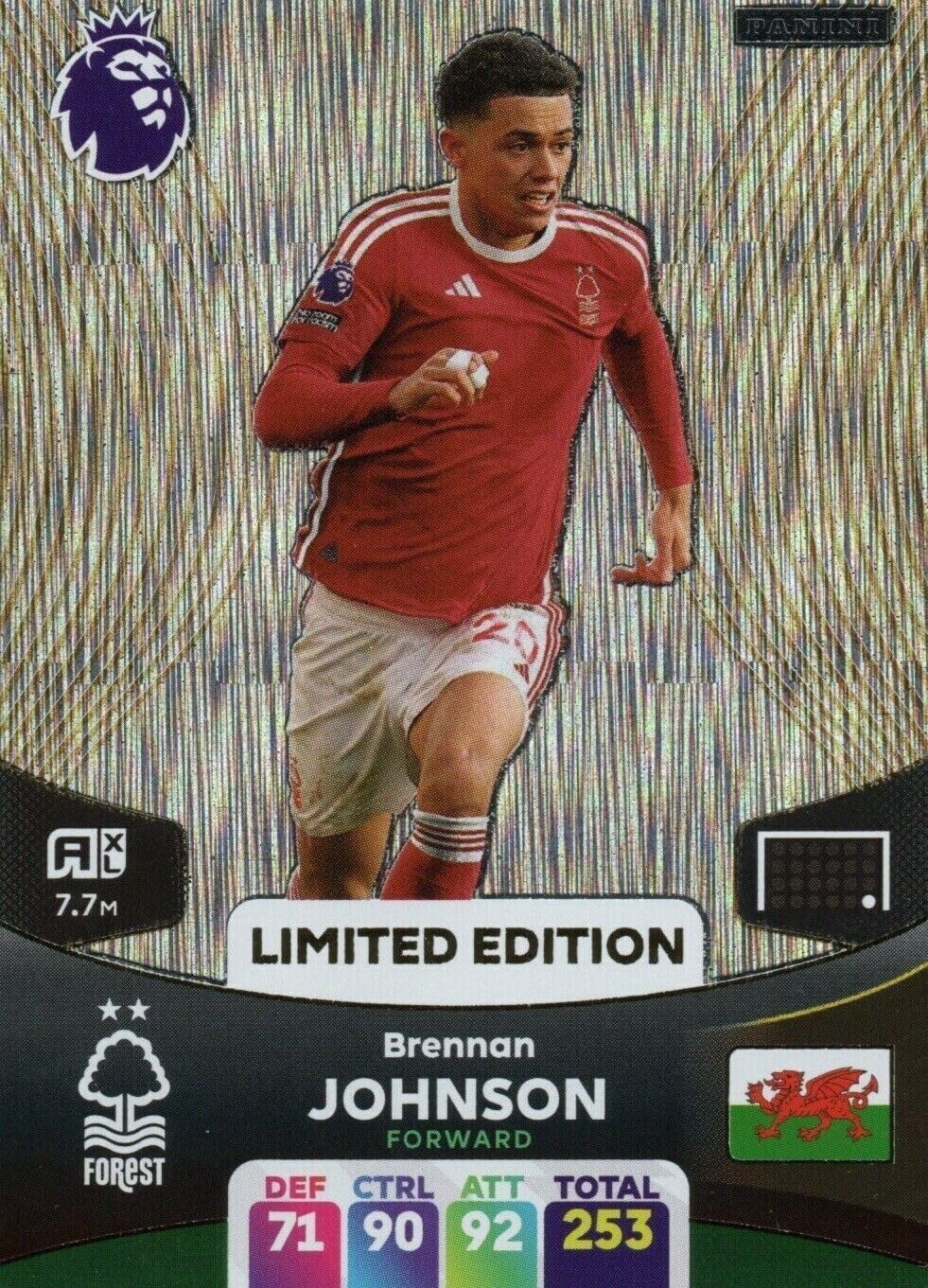 Panini Premier League 2023 2024 Brennan Johnson Limited Edition Trading Card
