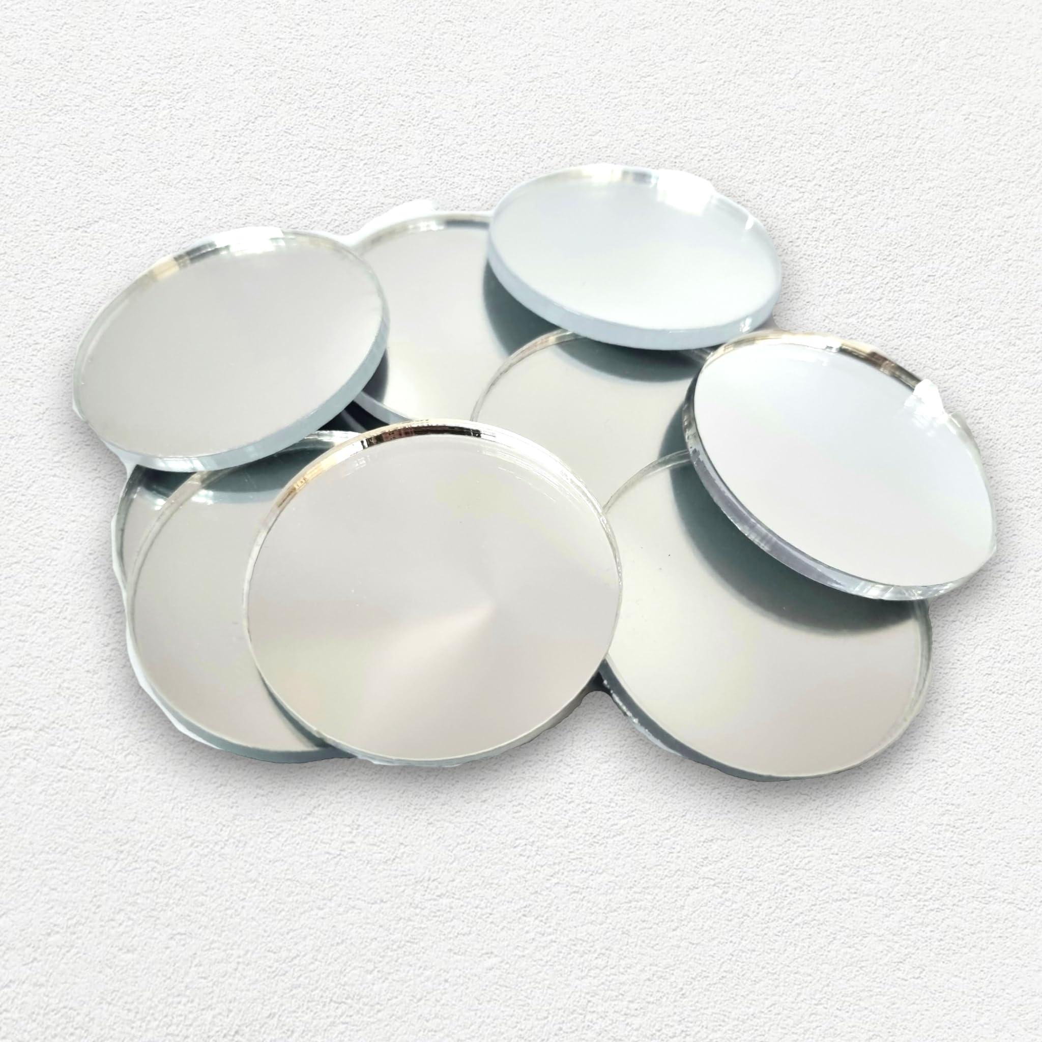 Super Cool Creations Pack of Ten, Circle Round Mosaic Mirror Tiles Circle Mirrors 10cm Diameter each
