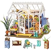 Rolife DIY Miniature Dollhouse Kit, Build 9.6" Greenhouse Diorama Kit Building Set with LED Room Hobby Craft for Aduls Uniue Gifts for Teens (Dreamy Garden)
