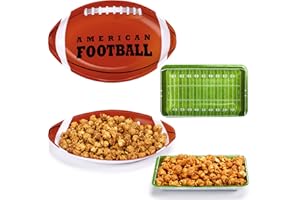 Cunhill 12 Pieces Football Party Trays American Football Serving Trays Reusable Food Snack Plates Dessert Platter for Party S