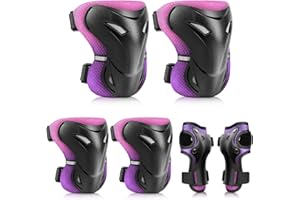 YooxArmor Adjustable Kids Knee & Elbow Pads Set with Wrist Guards for Ages 6-13 – Protective Gear for Skateboarding, Cycling, Roller Skating, Scooter, BMX, Inline Skating
