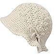 ZLYC Women Winter Crochet Bucket Hat Handmade Cotton Knit Cloche Bowler Hats