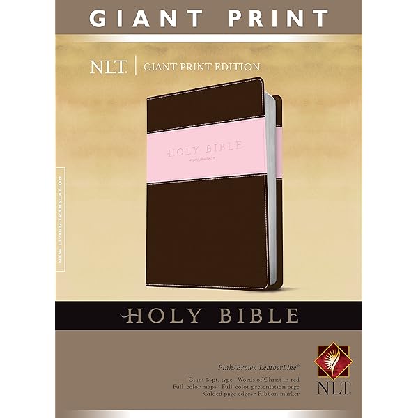 Holy Bible, Giant Print NLT, TuTone (LeatherLike, Pink/Brown