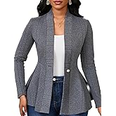Women Casual Blazers Button Knit Lightweight Business Cardigan Jackets Blazer for Work