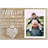 InnoBeta Papa Gifts from Grandkids, Grandchildren, Grandpa Picture Frame, Present for Birthday, Christmas, Father's Day - for 4" x 6" Photos - PAPA & ME