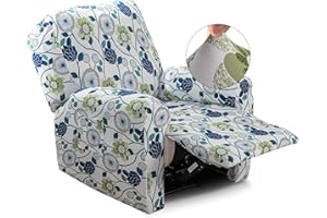 Iauddy Recliner Slipcover-Stretch Soft Slip Reclining Chair Slipcovers 4 -Pieces Furniture Protector for Recliner with Pocket Fitted Sofa Couch Cover Lazy Boy Chair Cover
