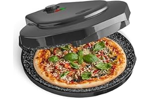 Ceramic Pizza Maker – 1450W Countertop Pizza Oven with 12” Non-Stick Ceramic Plate – Electric Pizza Cooker for a Tasty Crispy