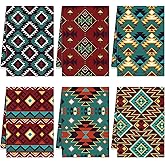 Set of 6 Western Aztec Kitchen Towels American Decorative Rustic Cloth Southwest Vintage Themed Dish Towel Bathroom Tea Towels for Kitchen Bathroom Home Cooking Housewarming Gifts, 14 x 21 Inch