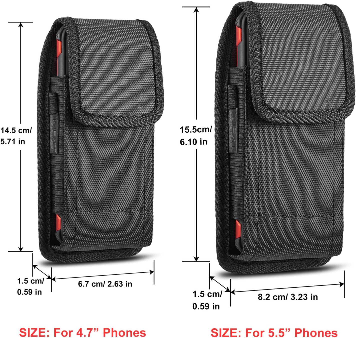 iPhone 8 / iPhone 7 6S Vertical Belt Clip Case Holster Belt Pouch for Galaxy S8 Oxford Canvas Vertical/Horizontal Case with Steel Belt Clip Holster - Image 3