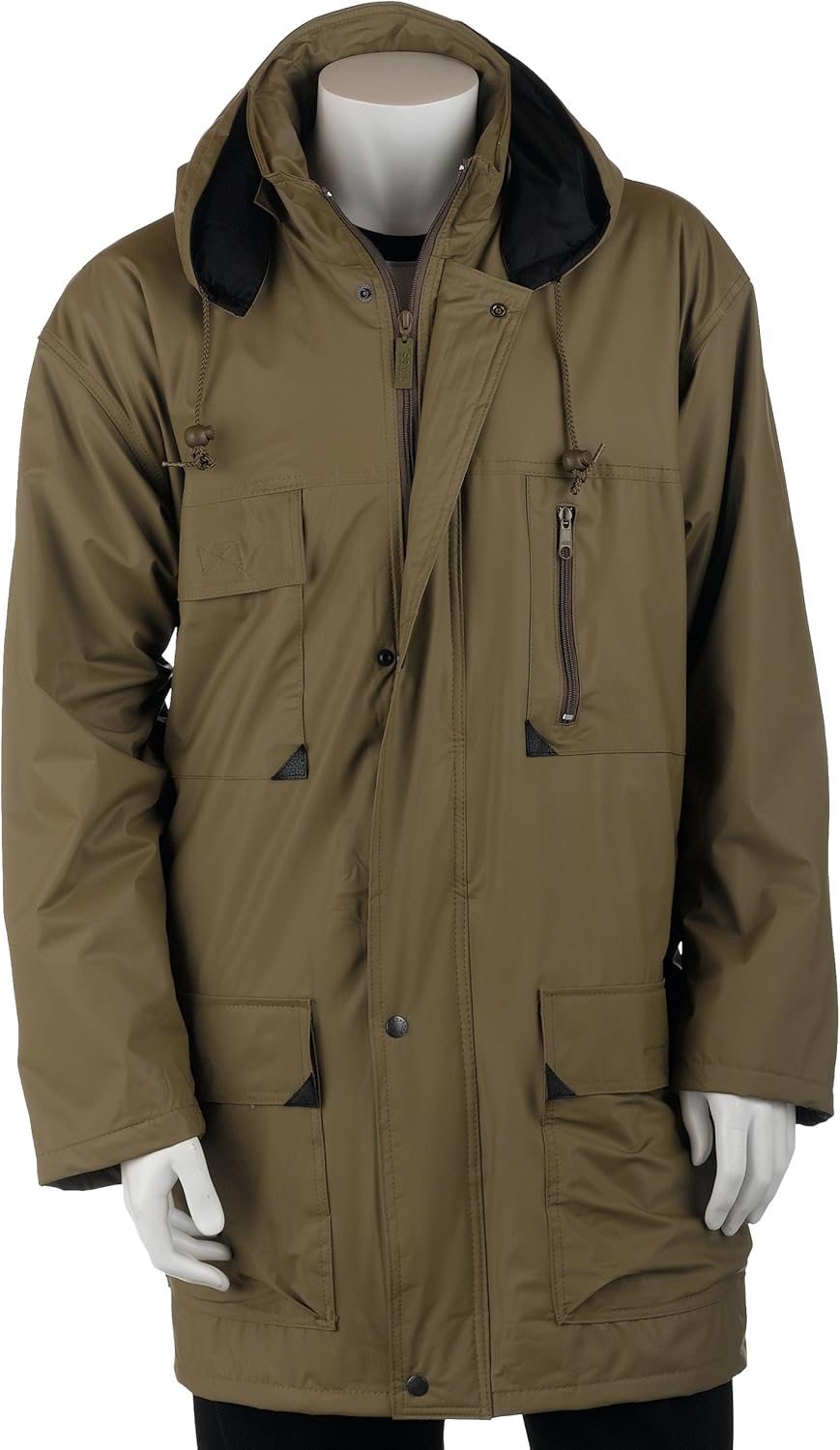 totes Men's Nylon Jacket with Detachable Hood, Navy, Large