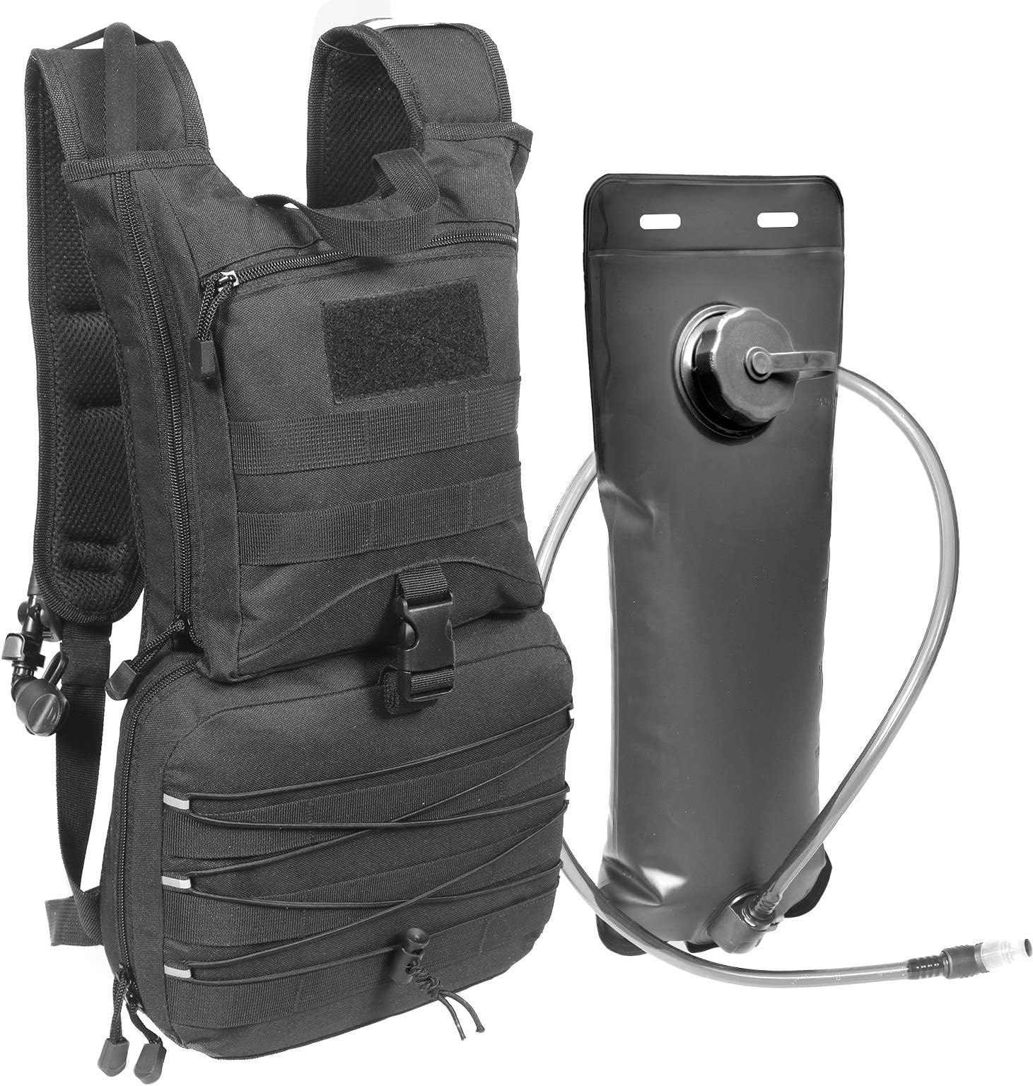 Diaz Sport Tactical Molle Hydration Pack Backpack with 3L Water Bladder. Lightweight & Durable Military Daypack Keeps Water Cold for Up to 4 Hours | for Hiking Running Cycling Camping Biking Walking