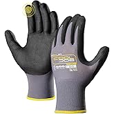 COOLJOB 3/12/36 Pairs Safety Work Gloves Microfoam Nitrile Rubber Coated, Seamless Knit Nylon with Full Fingers Touchscreen, Grip Nitrile Dipped, Ideal for Warehouse, Home Improvement, Grey Small