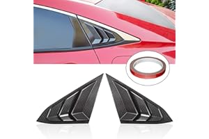 WINKA Rear Side Window Louvers Carbon Fiber Sport Style Scoop Louvers Cover Blinds Compatible with Honda Civic Sedan 2020 2019 2018 2017 2016 Cool Exterior Decoration