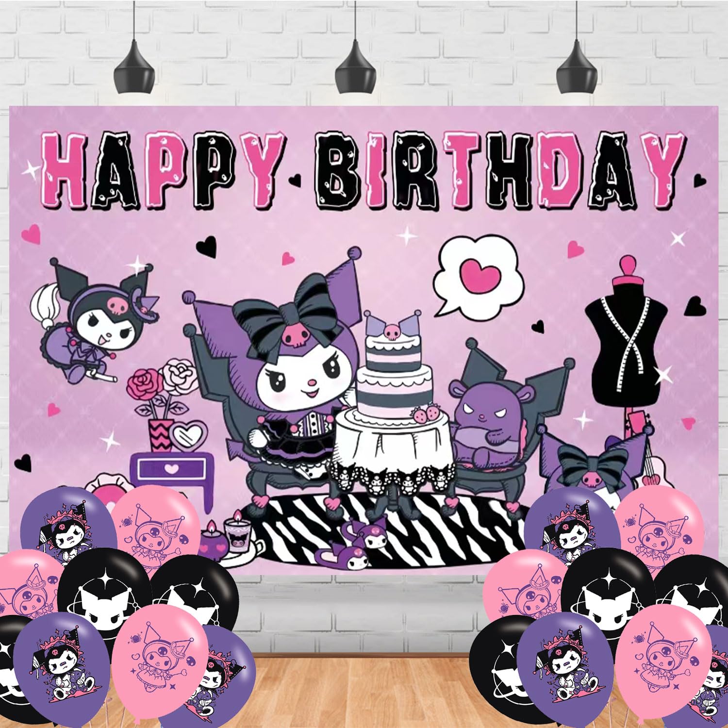 Photo 1 of Anime Birthday Party Backdrop, Birthday Party Decoration,Themed Happy Birthday Banner Shoot Photo Backgrounds Props for Boys and Girls Party 5x3ft