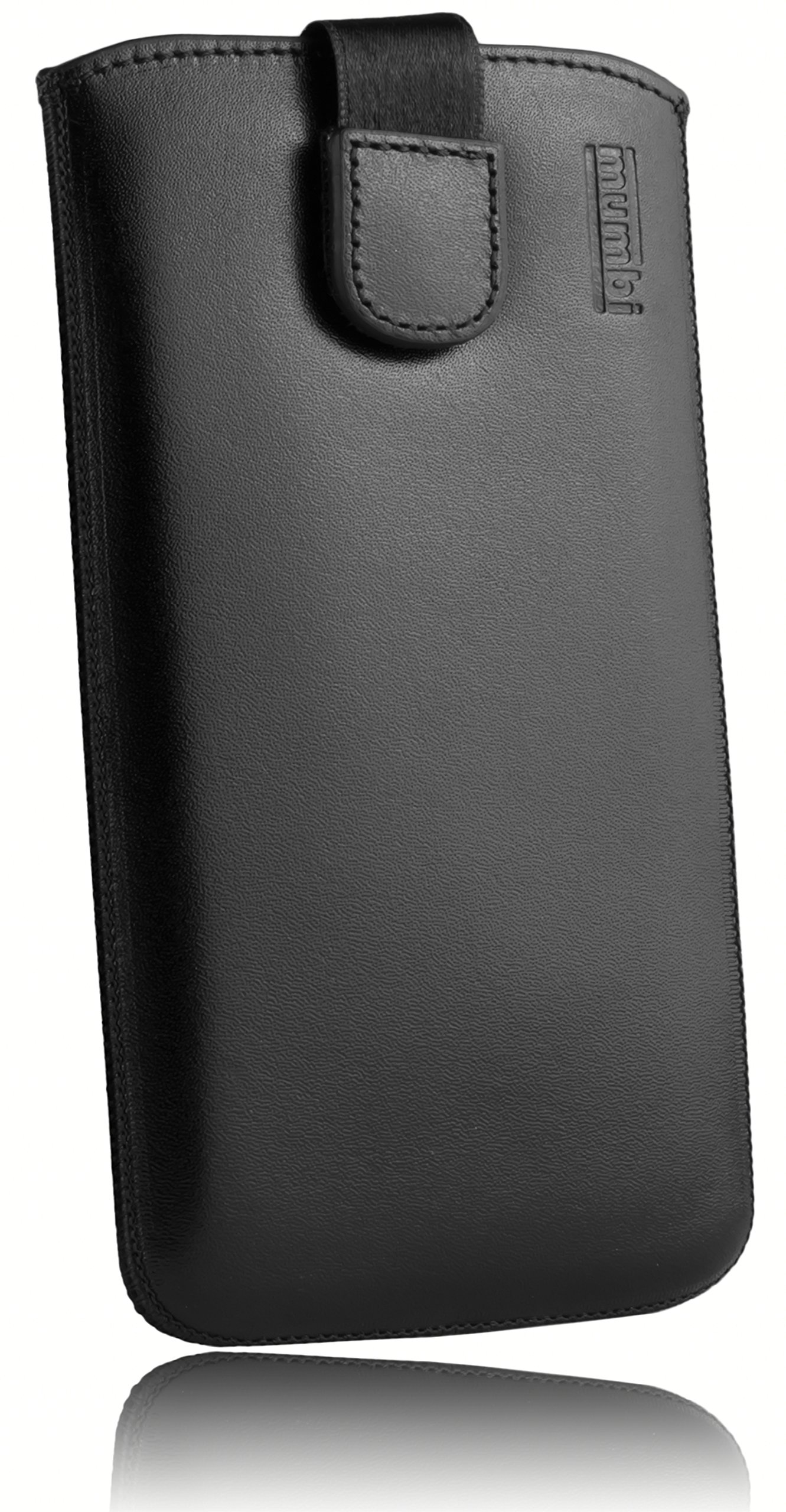 mumbi Real Leather Pouch With Flap And Pull-Up Strap for Samsung Galaxy A3 (2017)