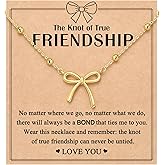 UNGENT THEM The Knot That Ties Us Forever - Bow Necklace Friendship Gifts for Women Best Friends