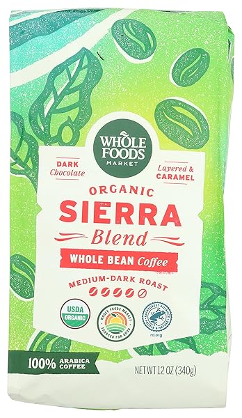 WHOLE FOODS MARKET, ORGANIC SIERRA BLEND WHOLE BEAN...
