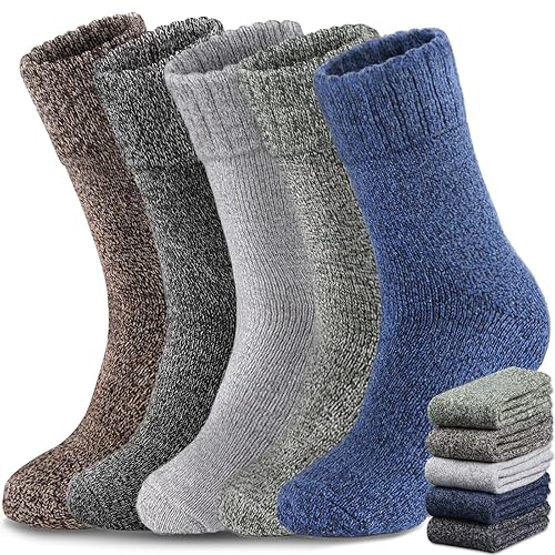 Yeblues Pairs Merino Wool Socks Mens, Thick Warm Winter Socks