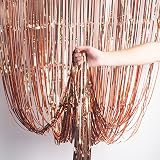 OWill Rose Gold Metallic Tinsel Curtain 2pcs 3ft x 8.3ft Backdrop view 2