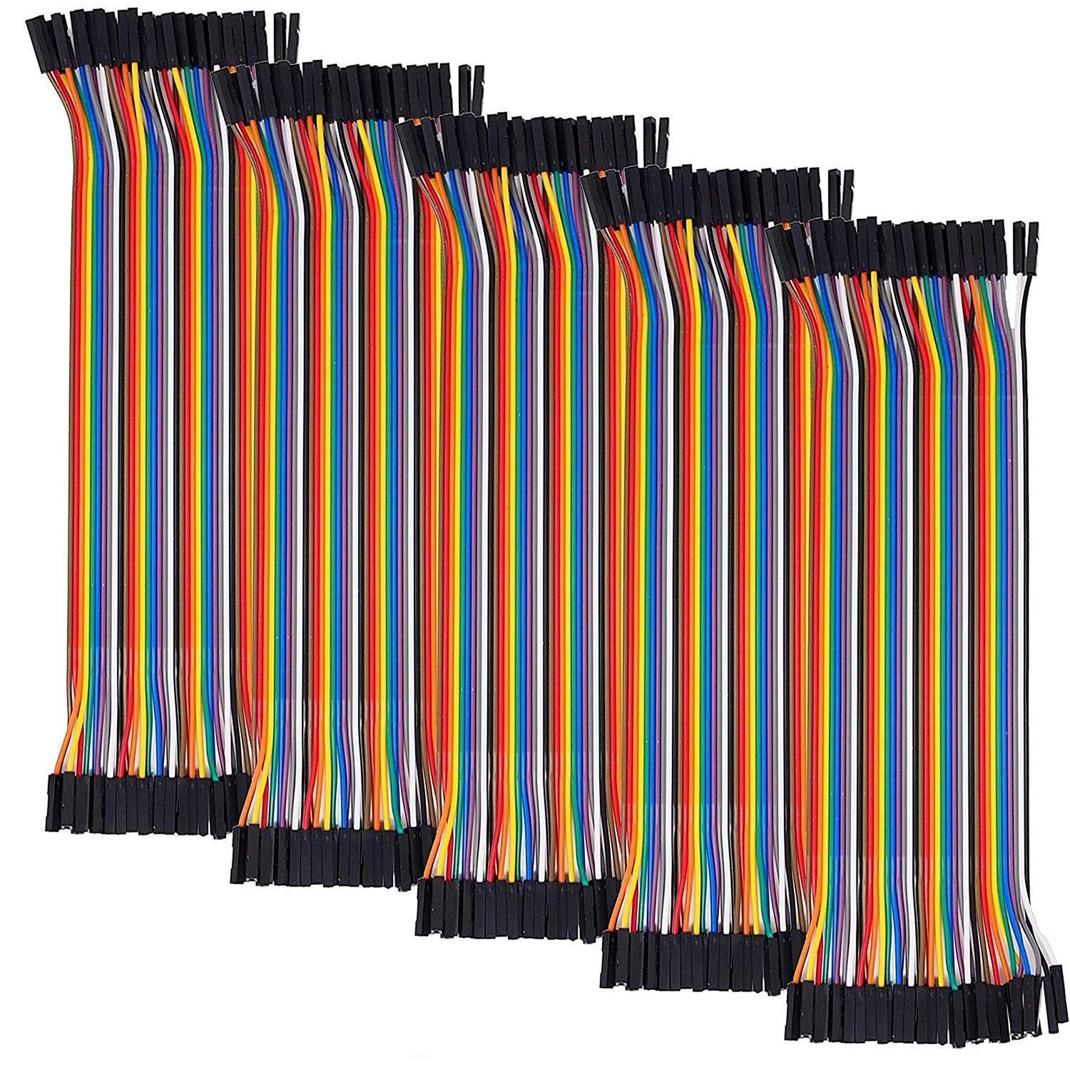 AZDelivery Breadboard Jumper Wire Cable 40 Pin Female to Female F2F Ribbon Cables compatible Arduino and Raspberry Pi Including E-Book! (Pack of 5)