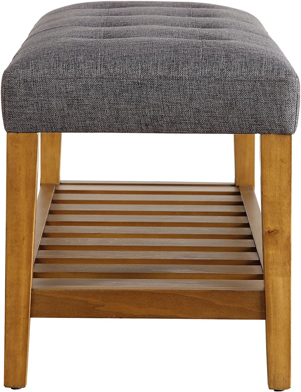 cushion for shoe bench on Amazon Com Comfortscape Storage Bench For Entryway With Padded Cushion Seat Gray Oak Furniture Decor