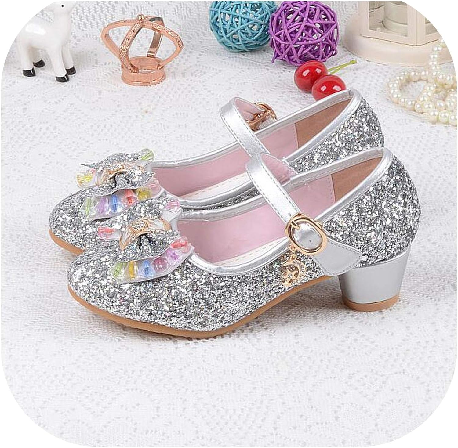 shoe department silver heels